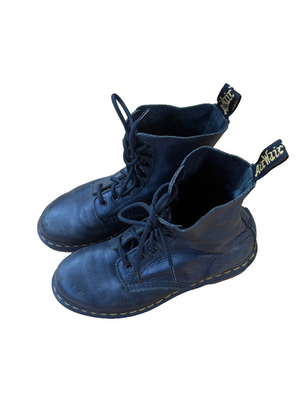 Dr Martens 8 Eye Boots Mens 6 Womens 7 UK 5 Black Leather Lace Up AirWair